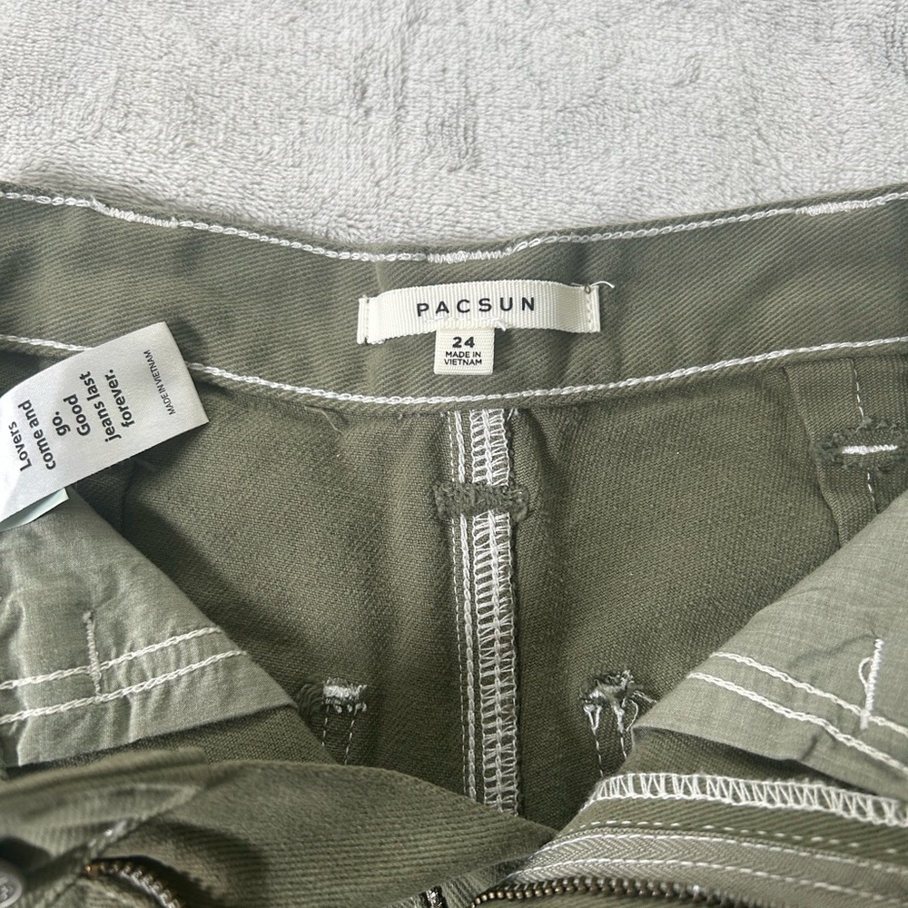 Olive Green Women's Shorts - Picture 3 of 5